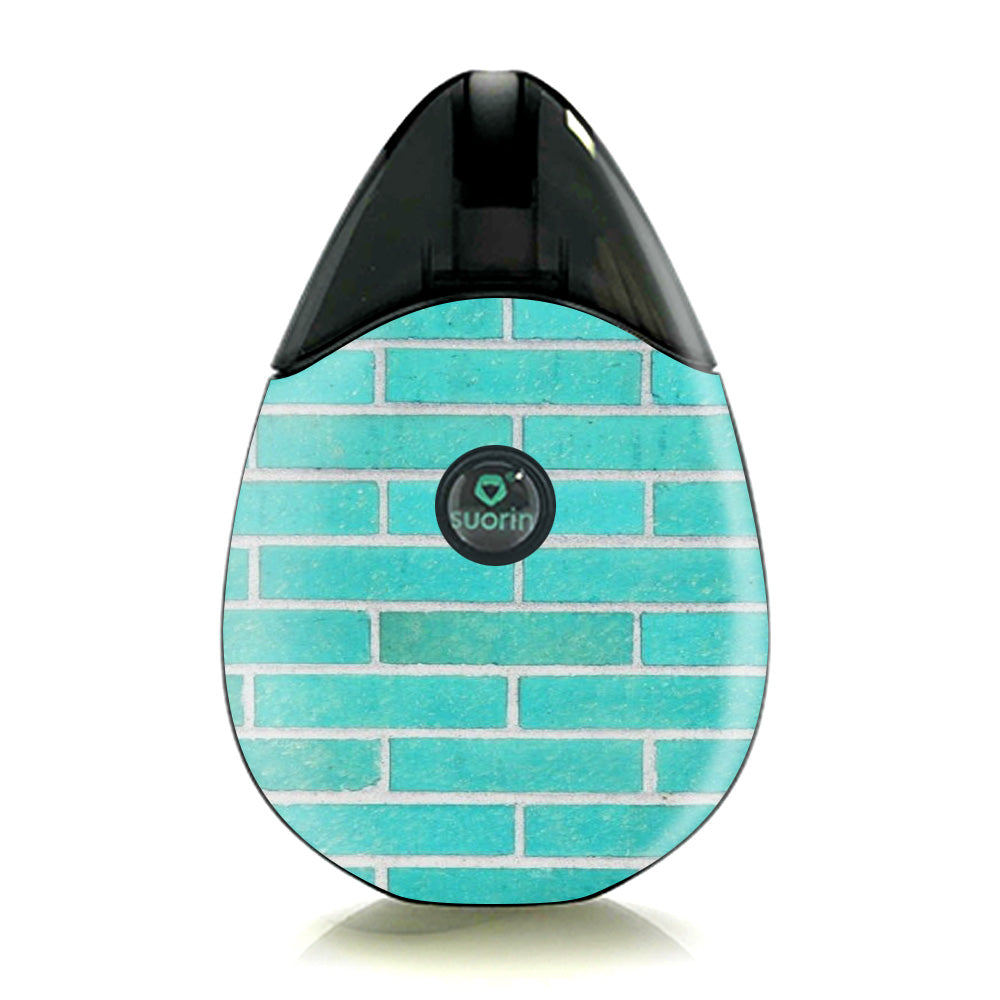  Teal Baby Blue Brick Wall Suorin Drop Skin