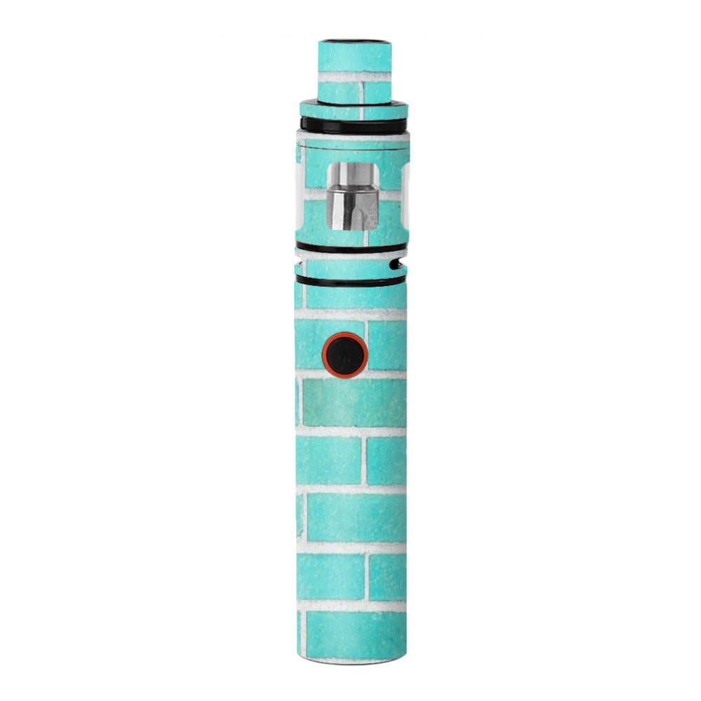  Teal Baby Blue Brick Wall Smok Stick V8 Skin