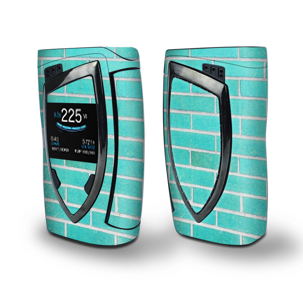 Skin Decal Vinyl Wrap for Smok Devilkin Kit 225w (includes TFV12 Prince Tank Skins) Vape Skins Stickers Cover / Teal Baby Blue Brick Wall