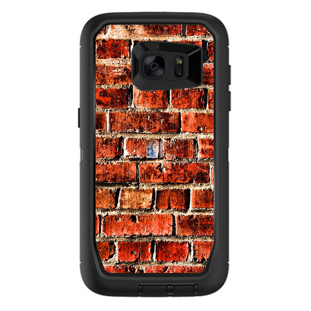  Red Brick Wall Rough Brickhouse Otterbox Defender Samsung Galaxy S7 Edge Skin