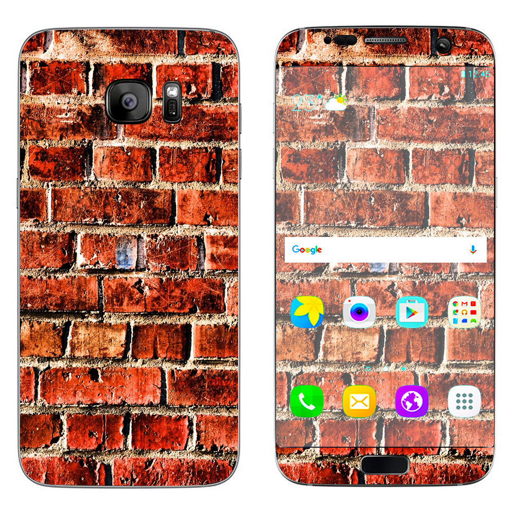  Red Brick Wall Rough Brickhouse  Samsung Galaxy S7 Edge Skin