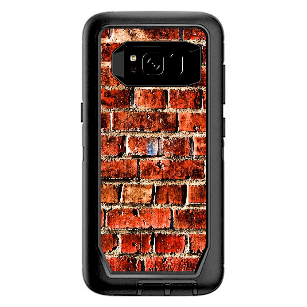  Red Brick Wall Rough Brickhouse  Otterbox Defender Samsung Galaxy S8 Skin