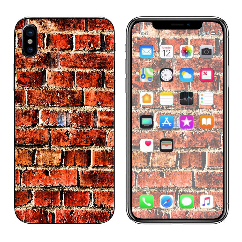  Red Brick Wall Rough Brickhouse  Apple iPhone X Skin