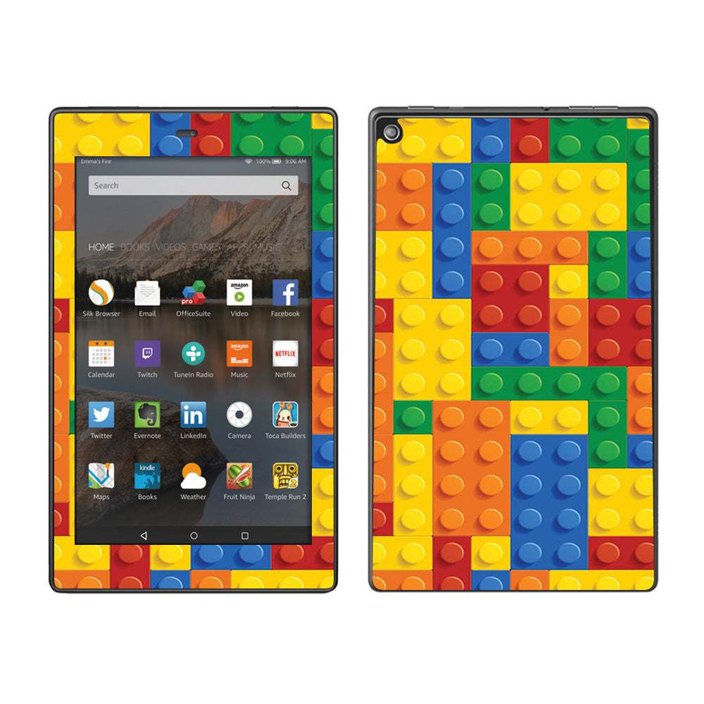  Playing Blocks Bricks Colorful Snap  Amazon Fire HD 8 Skin