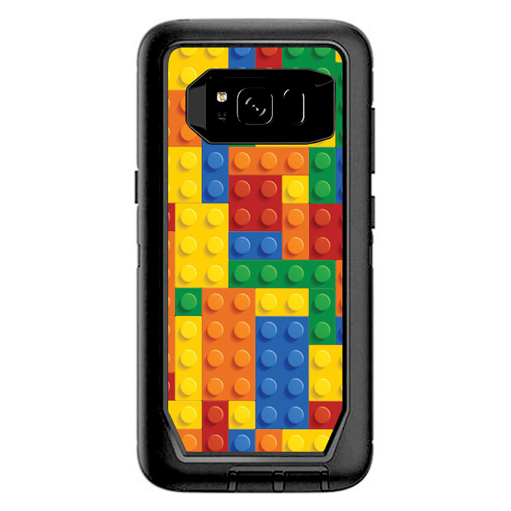  Playing Blocks Bricks Colorful Snap  Otterbox Defender Samsung Galaxy S8 Skin
