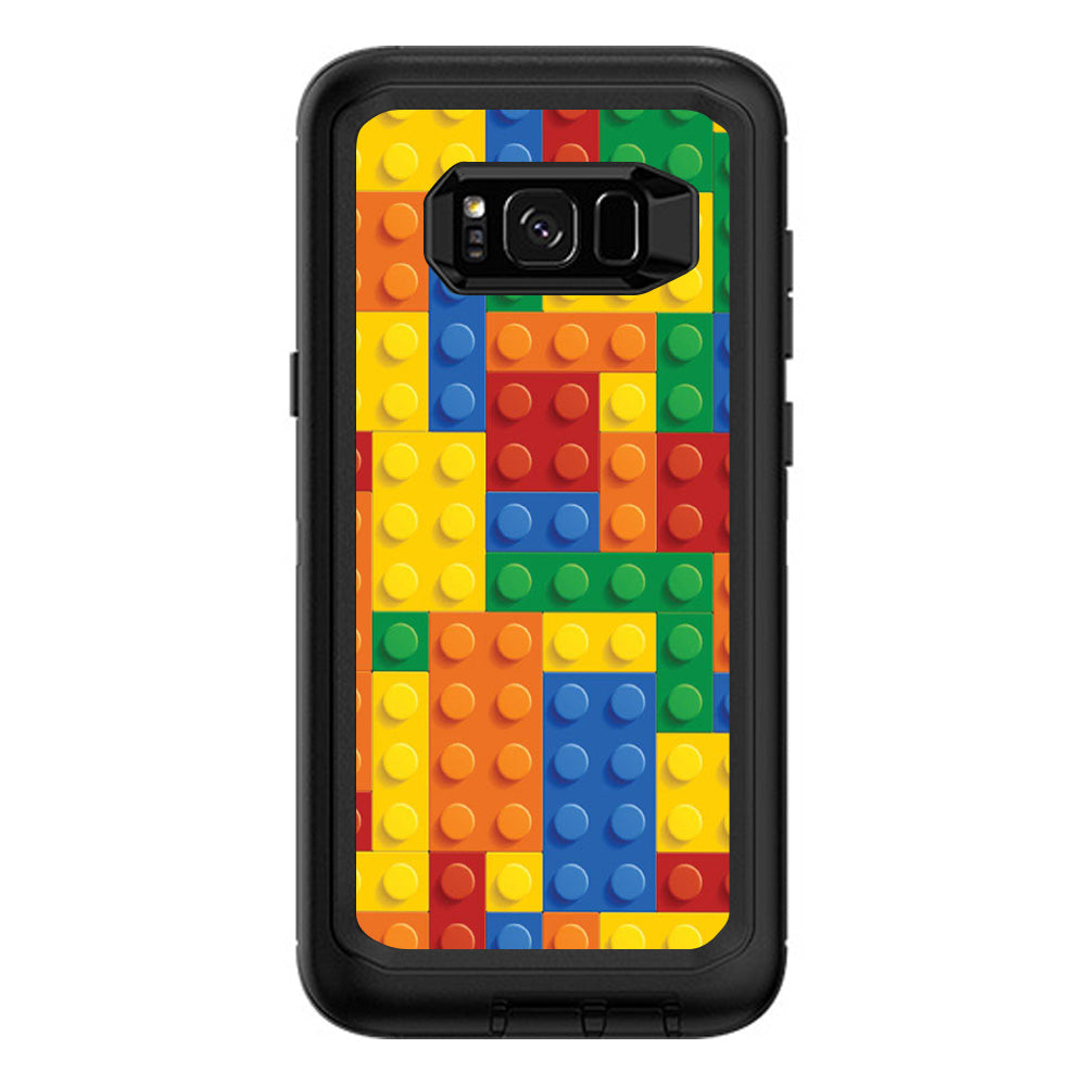  Playing Blocks Bricks Colorful Snap  Otterbox Defender Samsung Galaxy S8 Plus Skin