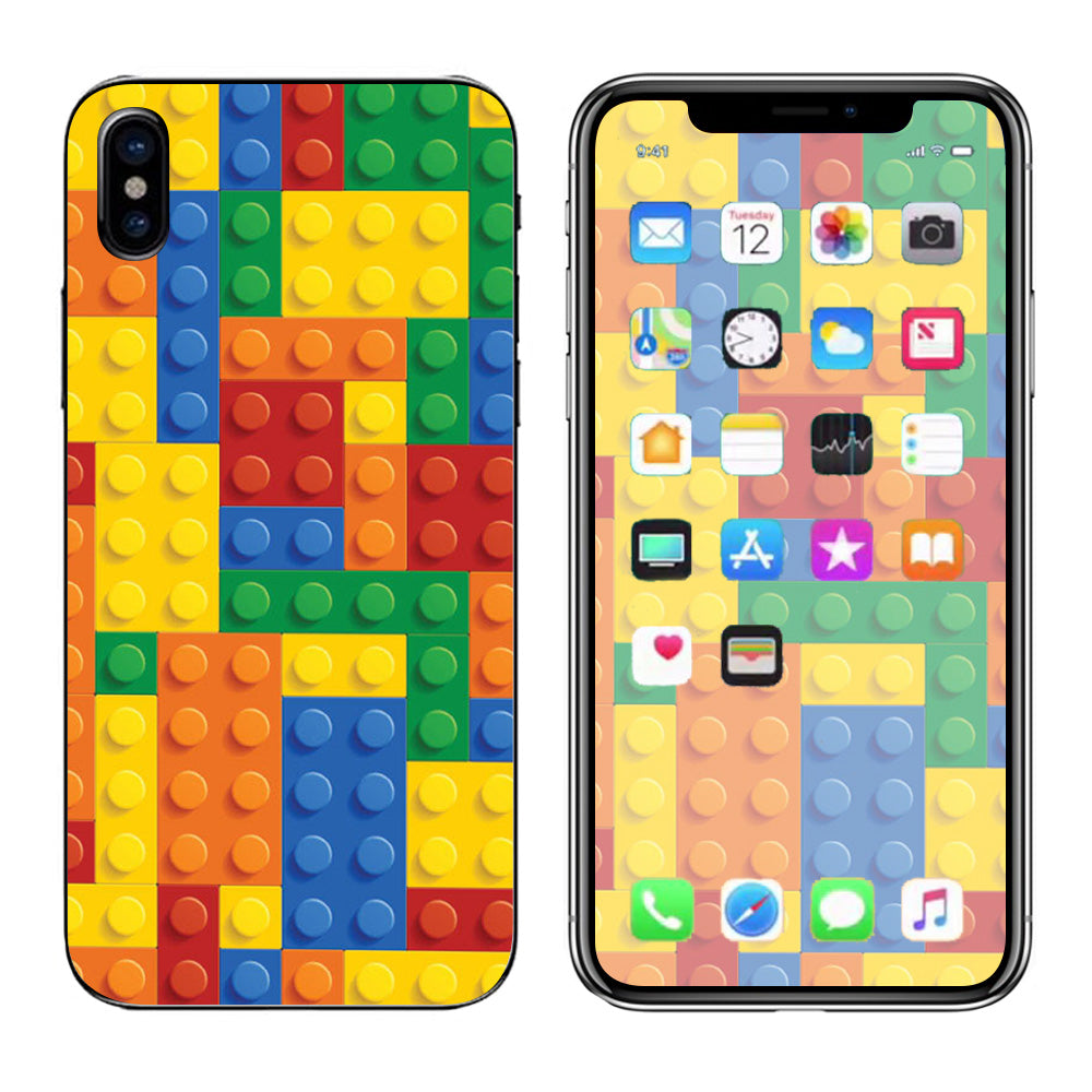  Playing Blocks Bricks Colorful Snap  Apple iPhone X Skin