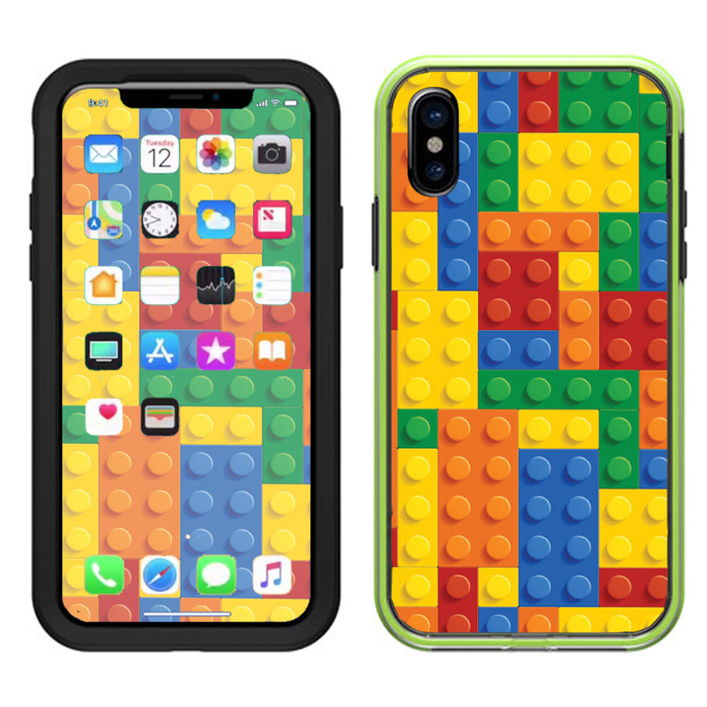  Playing Blocks Bricks Colorful Snap  Lifeproof Slam Case iPhone X Skin