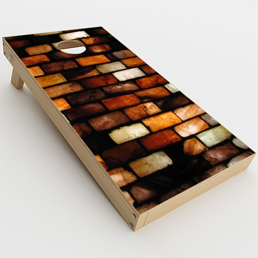  Stained Glass Bricks Brick Wall Cornhole Game Boards  Skin