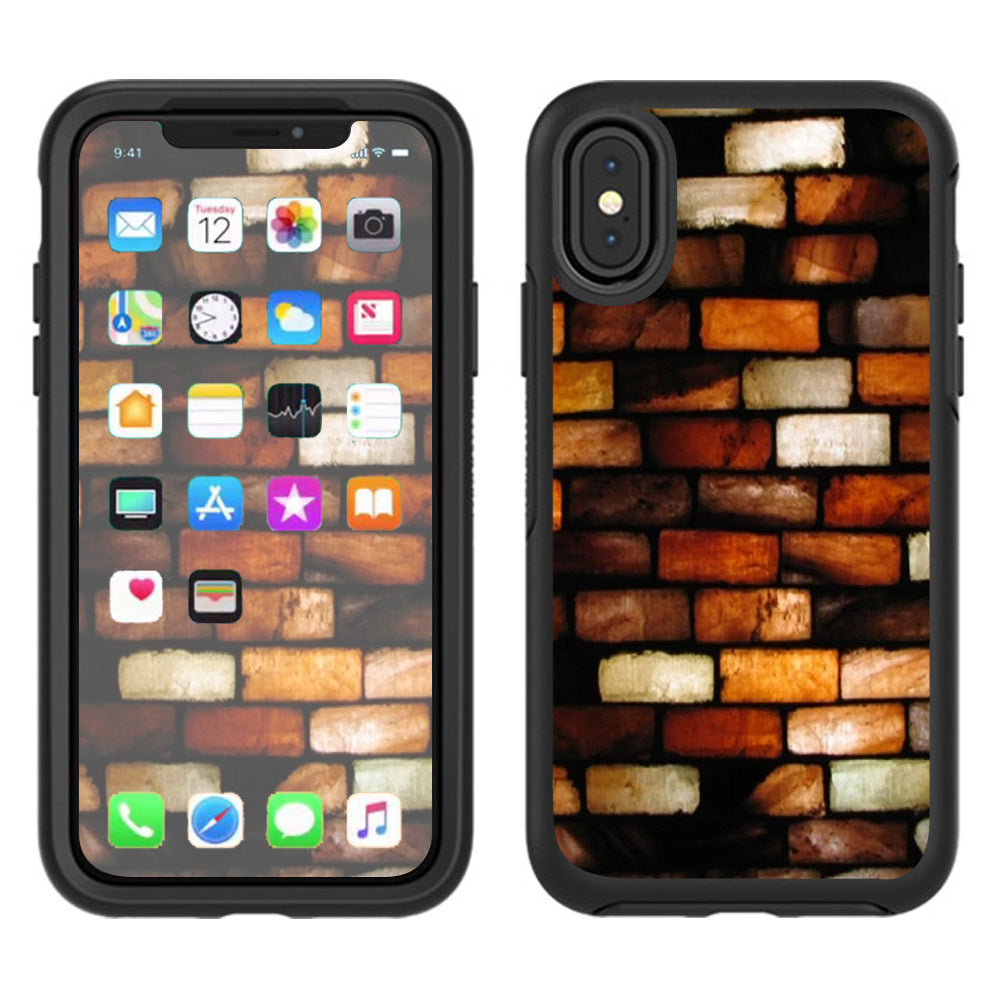  Stained Glass Bricks Brick Wall Otterbox Defender Apple iPhone X Skin