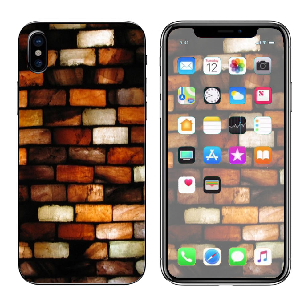  Stained Glass Bricks Brick Wall Apple iPhone X Skin