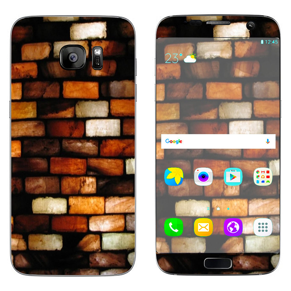  Stained Glass Bricks Brick Wall Samsung Galaxy S7 Edge Skin