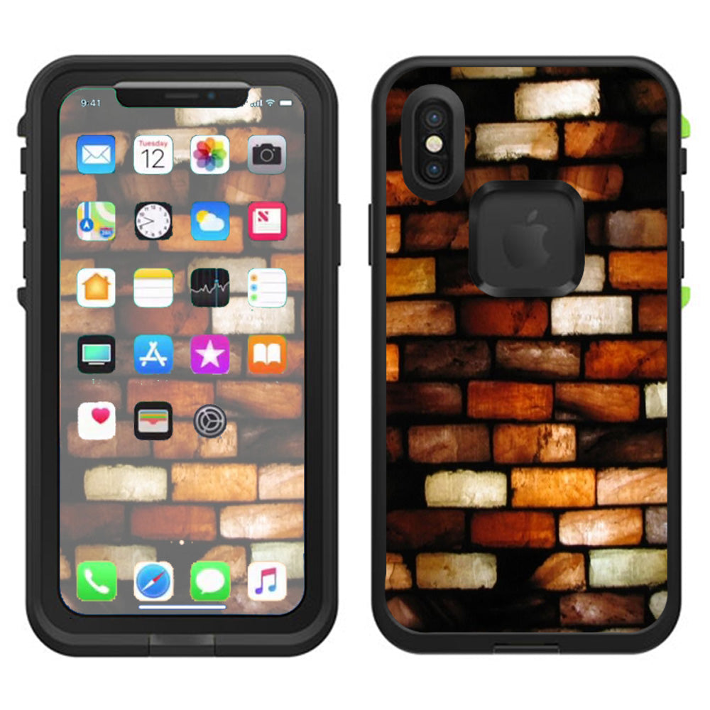  Stained Glass Bricks Brick Wall Lifeproof Fre Case iPhone X Skin