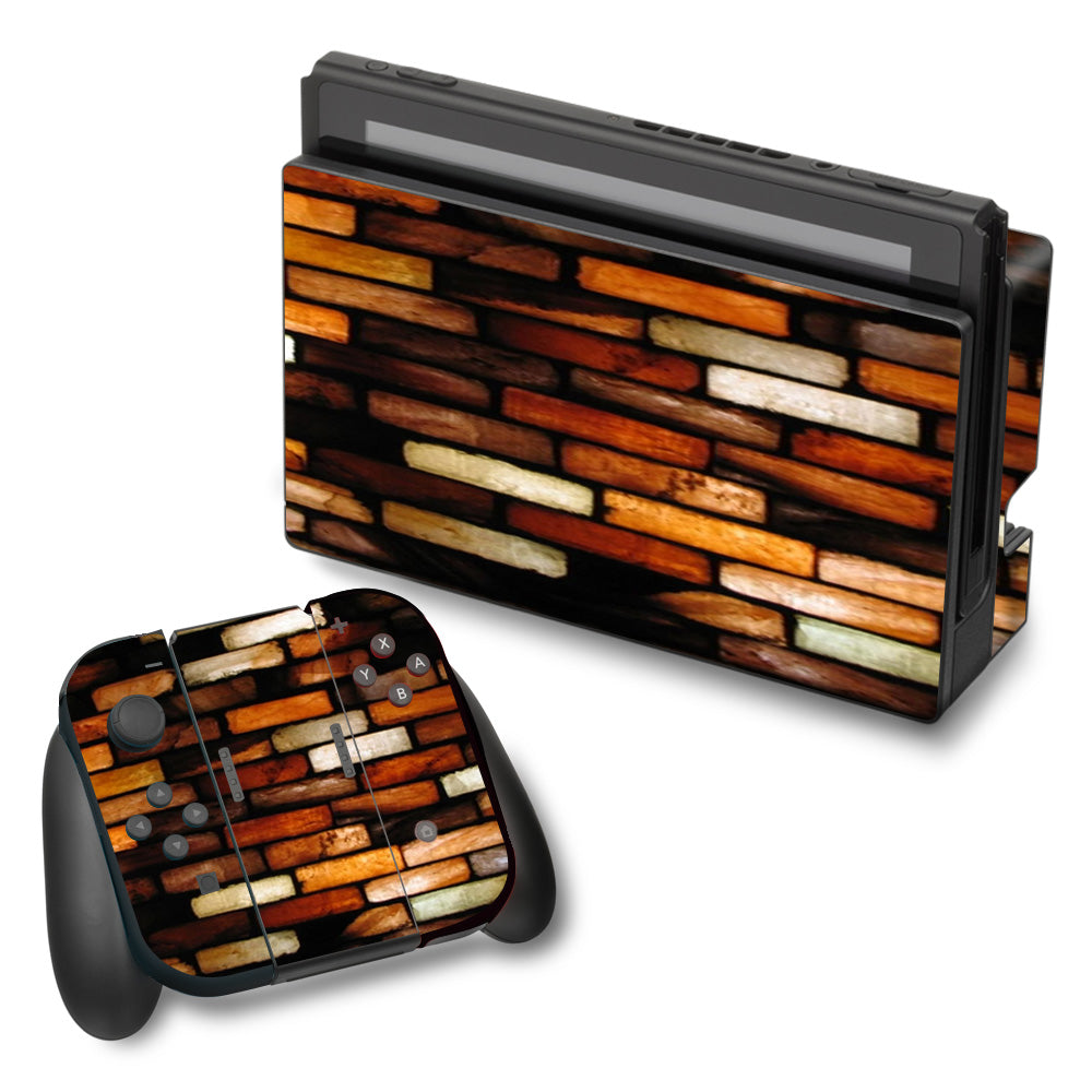  Stained Glass Bricks Brick Wall Nintendo Switch Skin