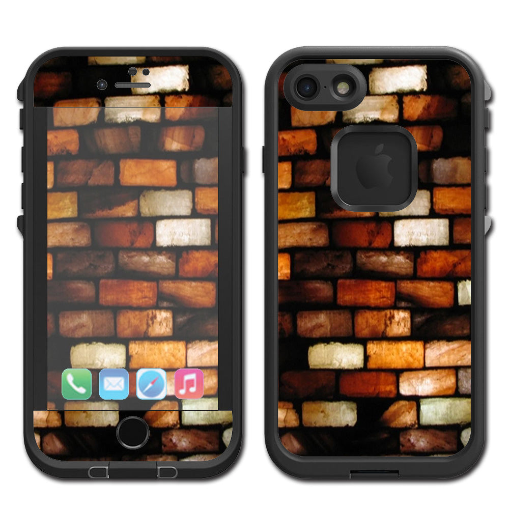  Stained Glass Bricks Brick Wall Lifeproof Fre iPhone 7 or iPhone 8 Skin