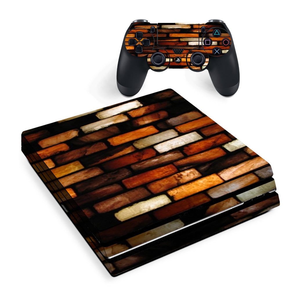 Stained Glass Bricks Brick Wall Sony PS4 Pro Skin