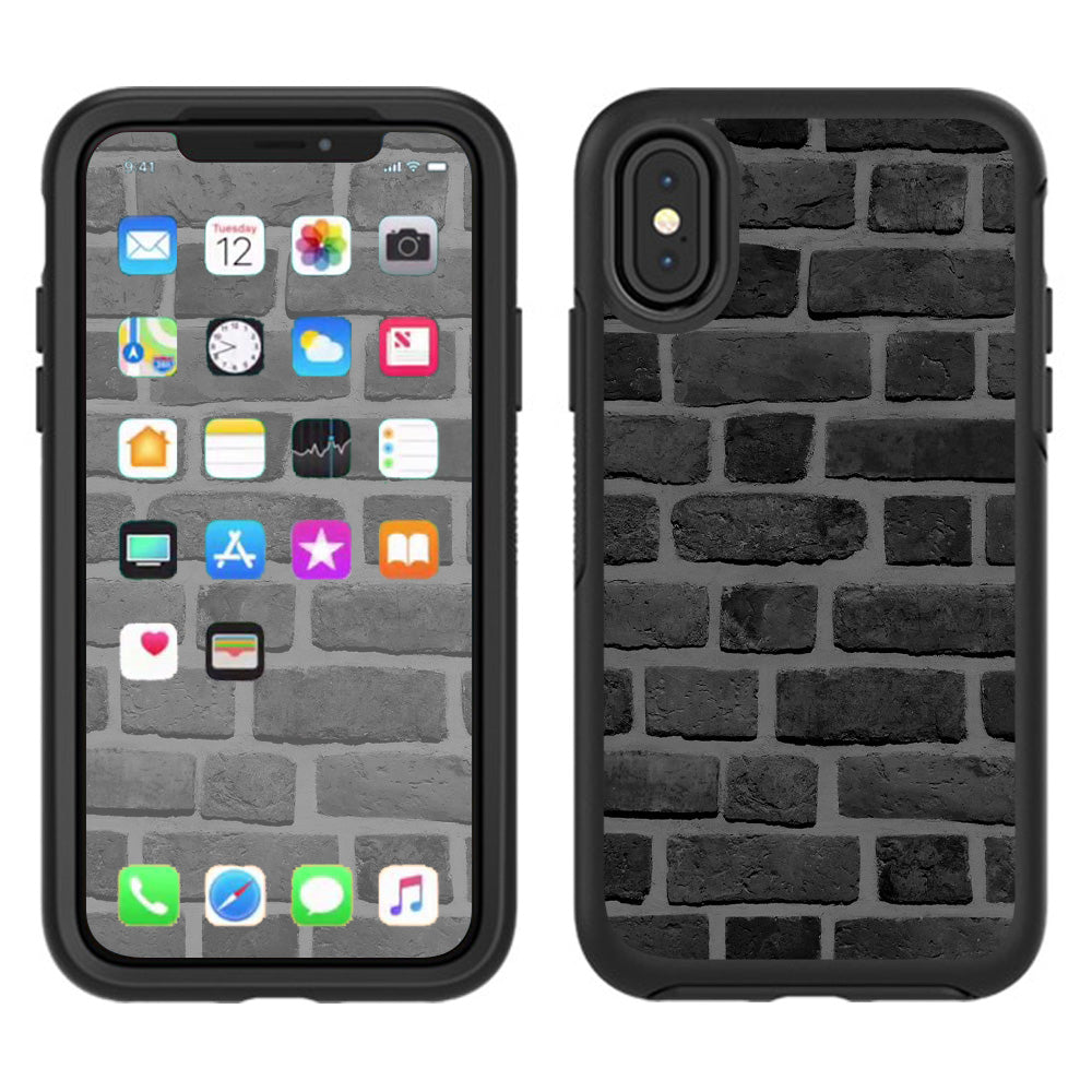 Grey Stone Brick Wall Bricks Blocks Otterbox Defender Apple iPhone X Skin