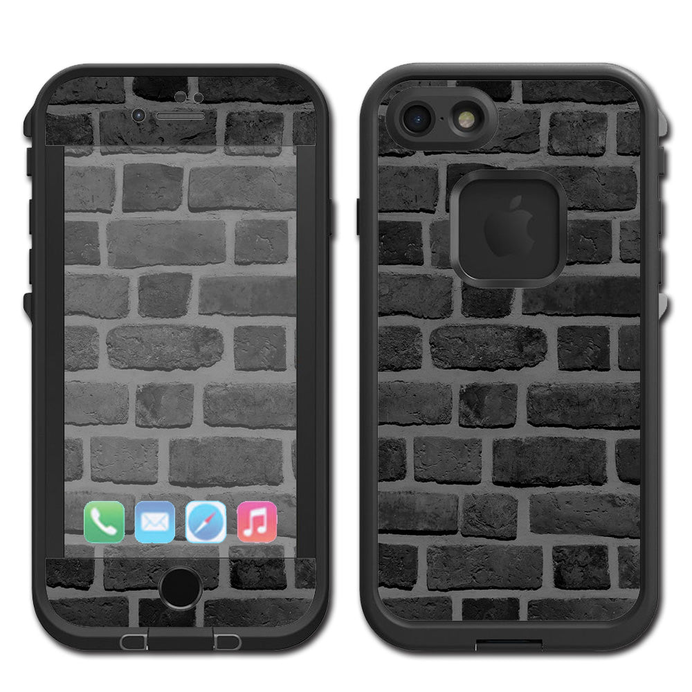  Grey Stone Brick Wall Bricks Blocks Lifeproof Fre iPhone 7 or iPhone 8 Skin