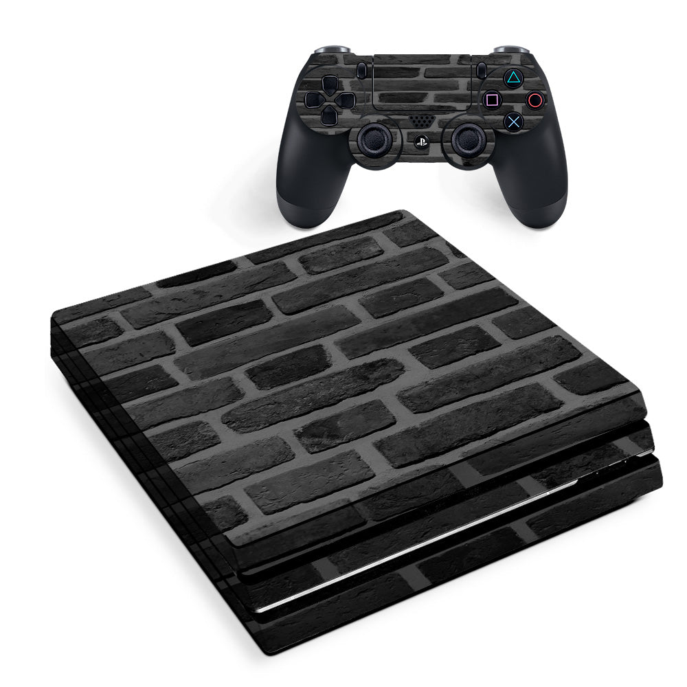 Grey Stone Brick Wall Bricks Blocks Sony PS4 Pro Skin
