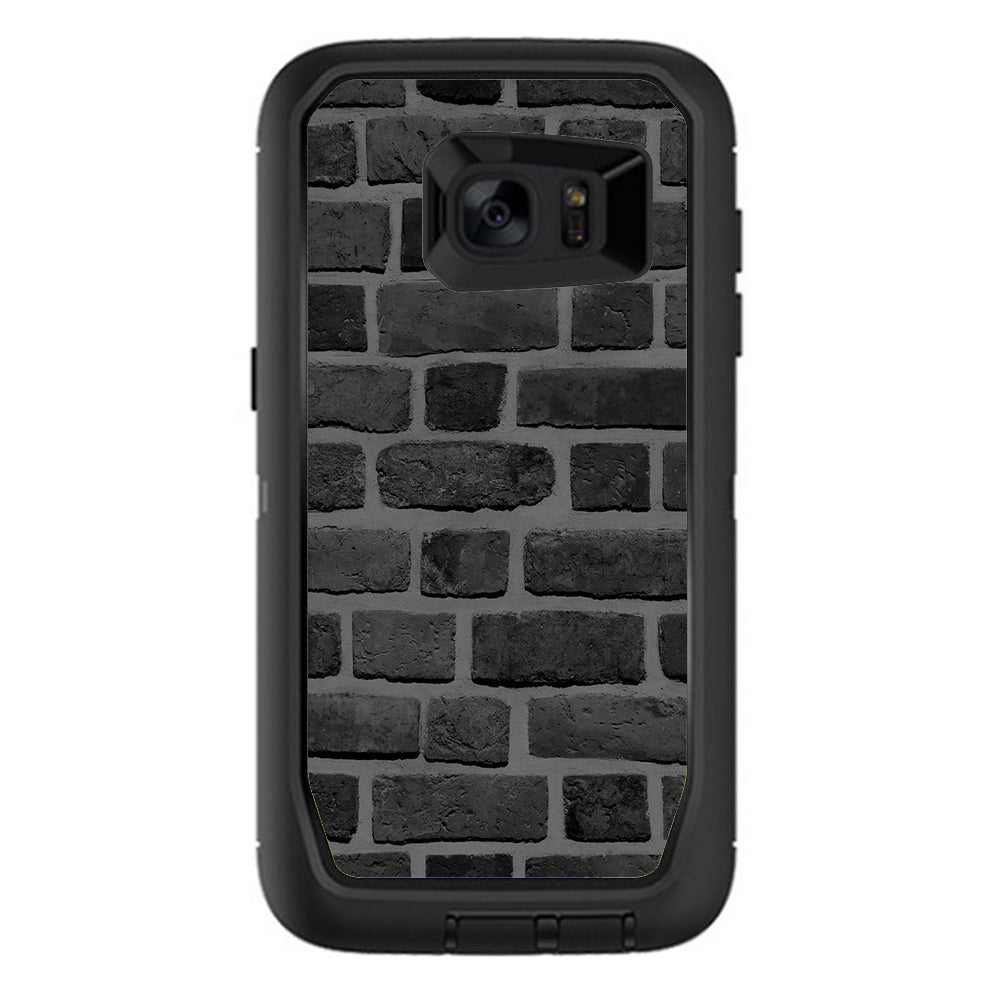  Grey Stone Brick Wall Bricks Blocks Otterbox Defender Samsung Galaxy S7 Edge Skin