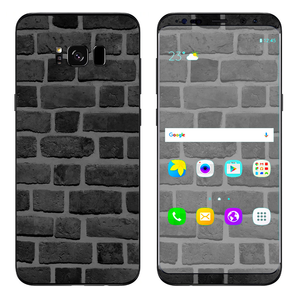  Grey Stone Brick Wall Bricks Blocks Samsung Galaxy S8 Skin