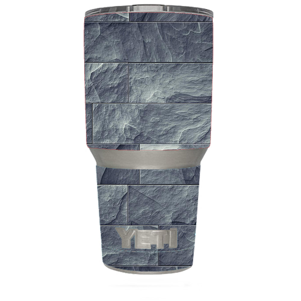  Grey Slate Panel Brick Wall Bricks Yeti 30oz Rambler Tumbler Skin