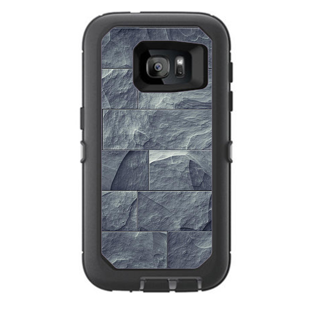  Grey Slate Panel Brick Wall Bricks Otterbox Defender Samsung Galaxy S7 Skin