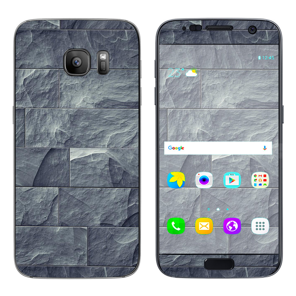  Grey Slate Panel Brick Wall Bricks Samsung Galaxy S7 Skin