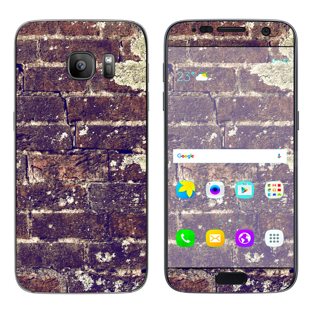  Aged Used Rough Dirty Brick Wall Panel Samsung Galaxy S7 Skin
