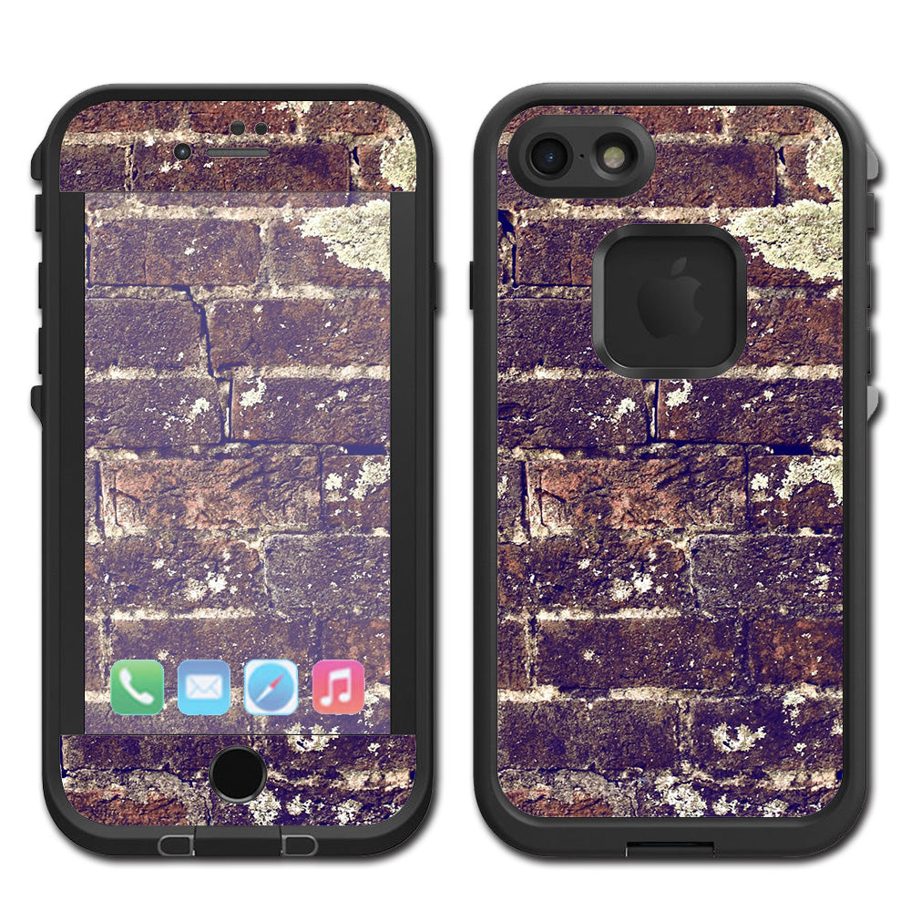  Aged Used Rough Dirty Brick Wall Panel Lifeproof Fre iPhone 7 or iPhone 8 Skin