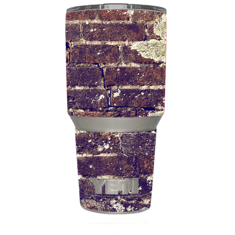  Aged Used Rough Dirty Brick Wall Panel Yeti 30oz Rambler Tumbler Skin