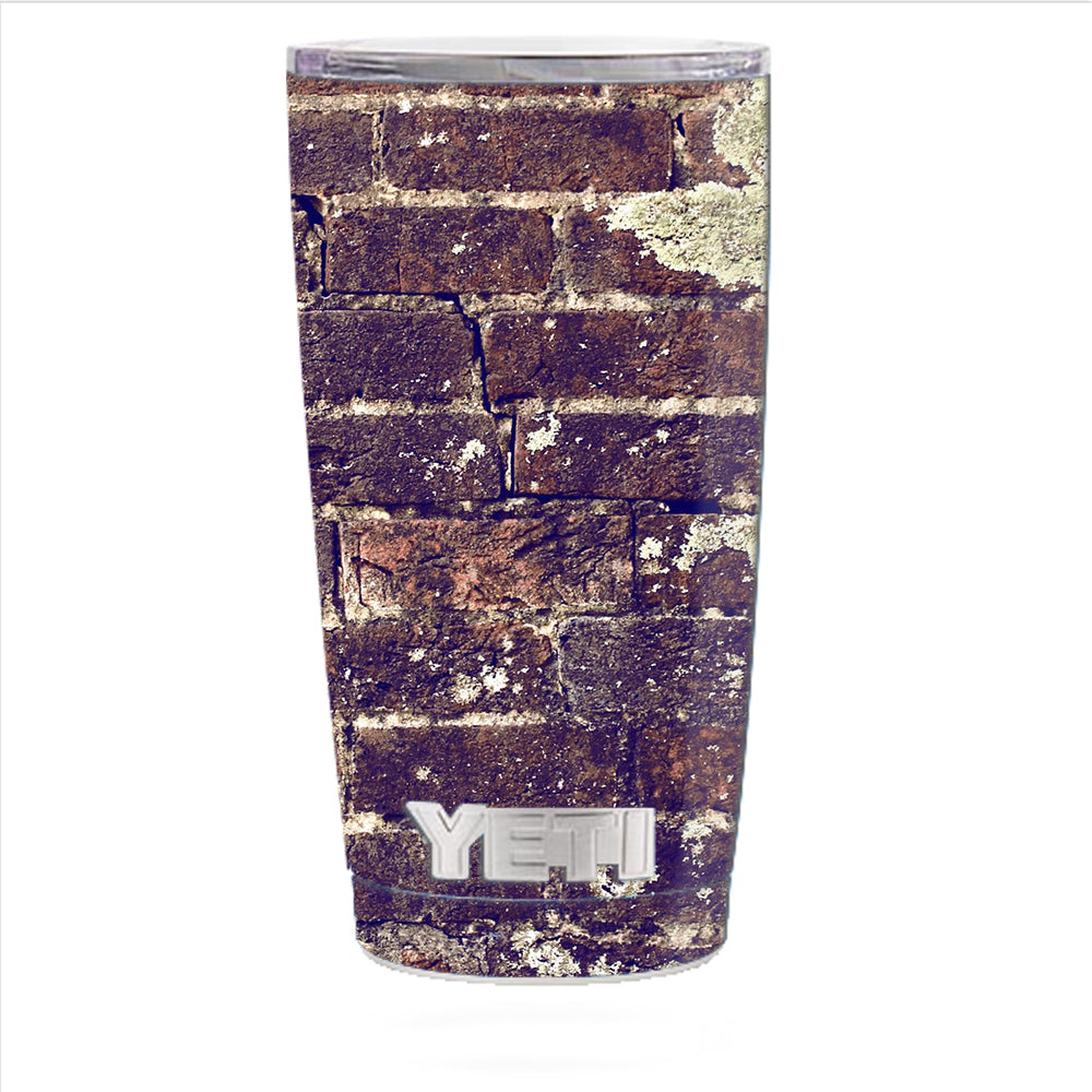  Aged Used Rough Dirty Brick Wall Panel Yeti 20oz Rambler Tumbler Skin