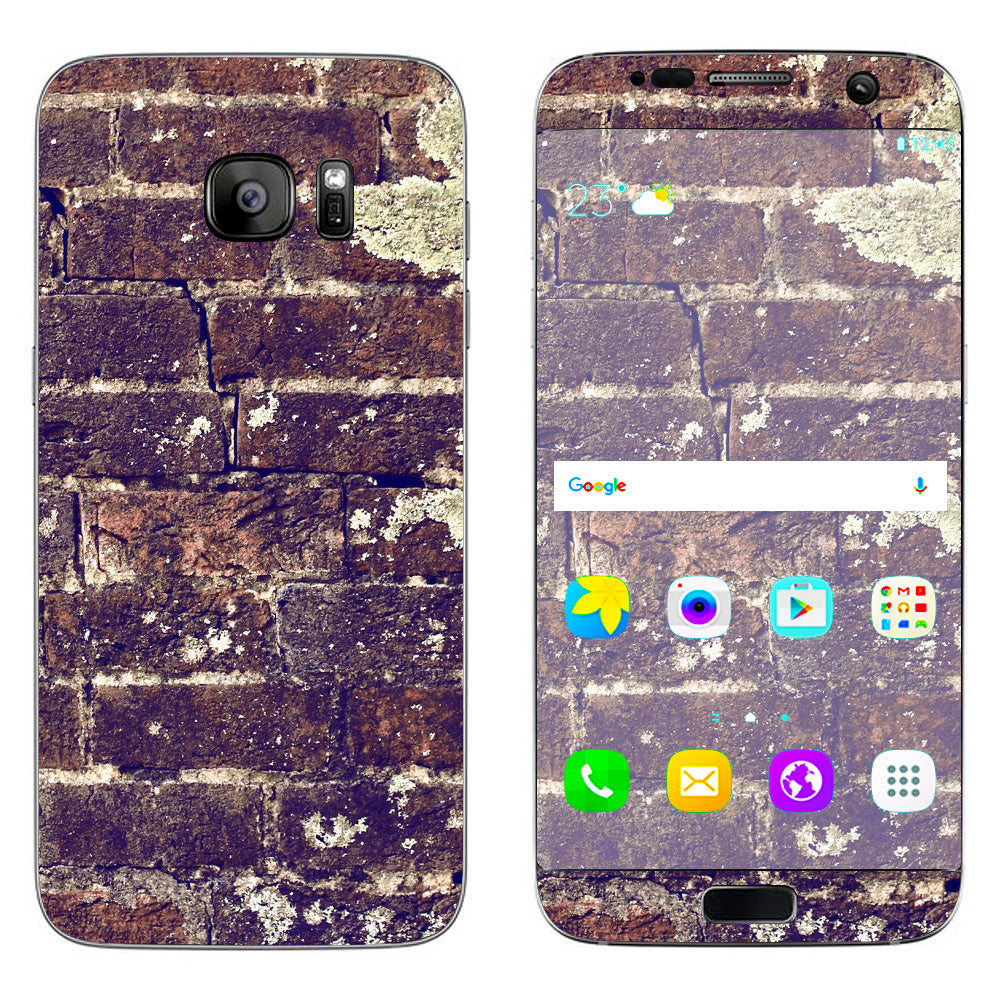  Aged Used Rough Dirty Brick Wall Panel Samsung Galaxy S7 Edge Skin