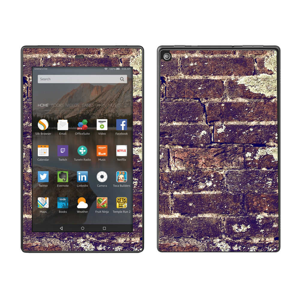  Aged Used Rough Dirty Brick Wall Panel Amazon Fire HD 8 Skin