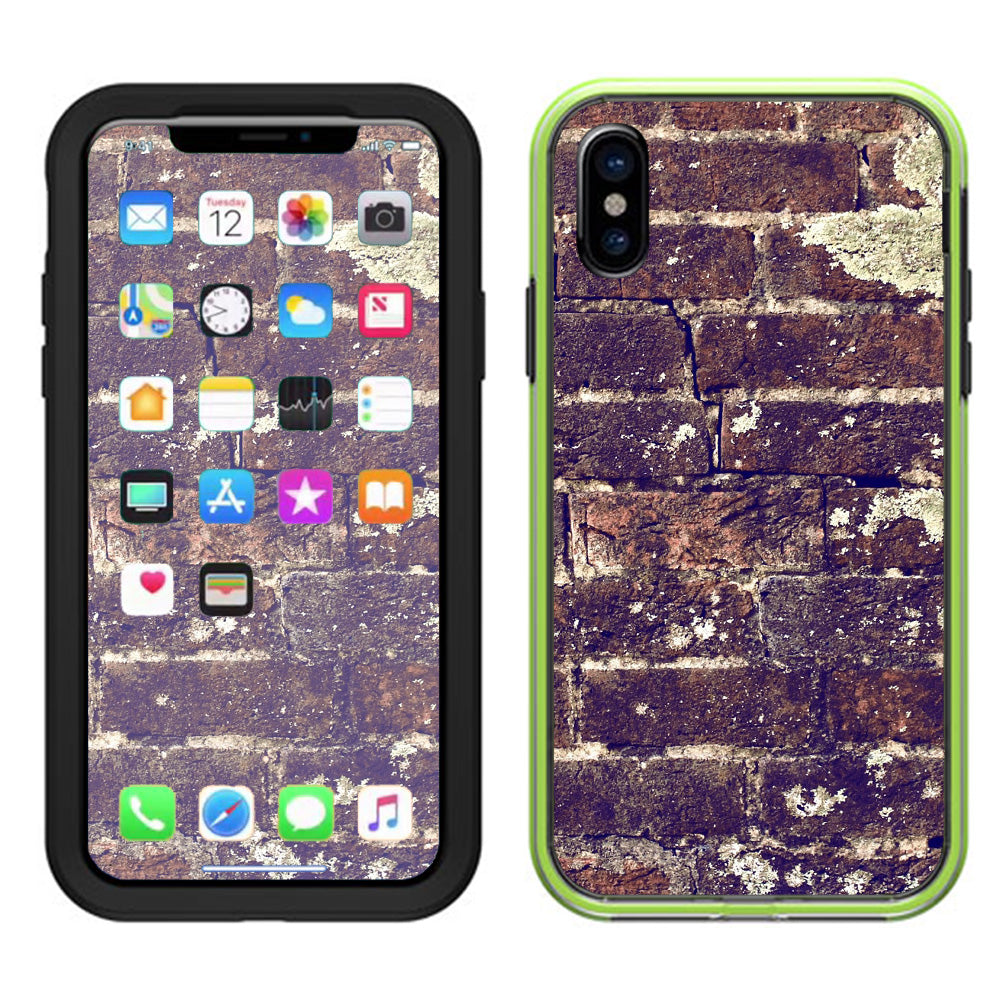  Aged Used Rough Dirty Brick Wall Panel Lifeproof Slam Case iPhone X Skin