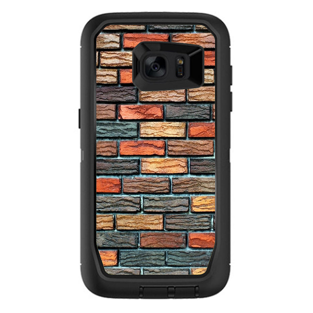  Colorful Brick Wall Design Otterbox Defender Samsung Galaxy S7 Edge Skin