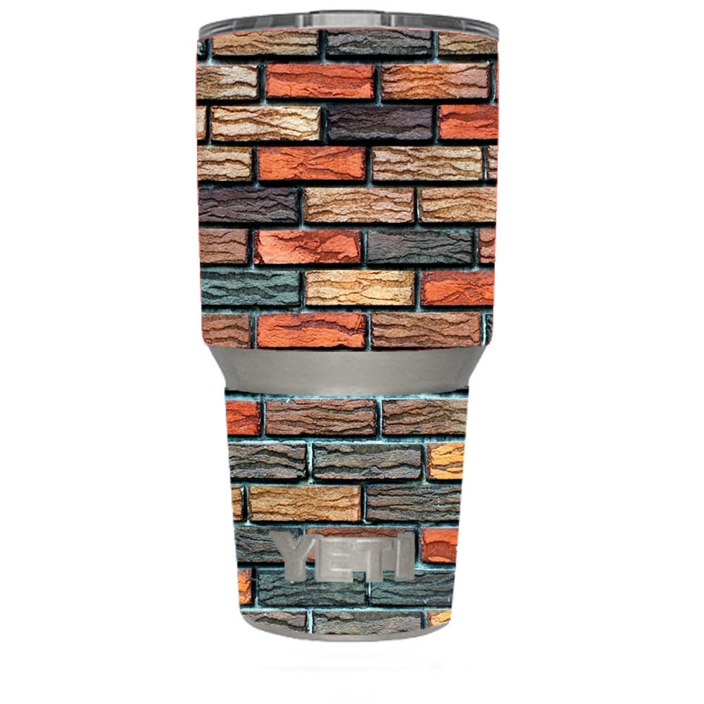  Colorful Brick Wall Design Yeti 30oz Rambler Tumbler Skin