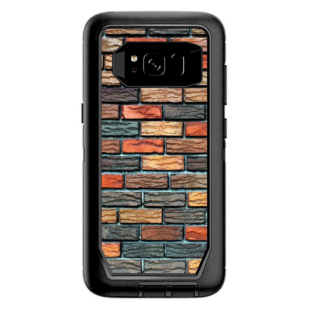  Colorful Brick Wall Design Otterbox Defender Samsung Galaxy S8 Skin