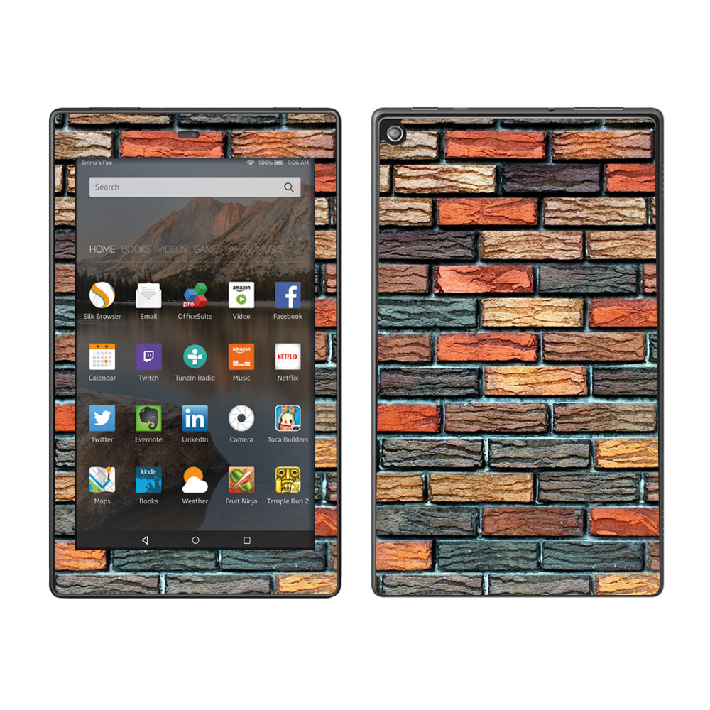  Colorful Brick Wall Design Amazon Fire HD 8 Skin