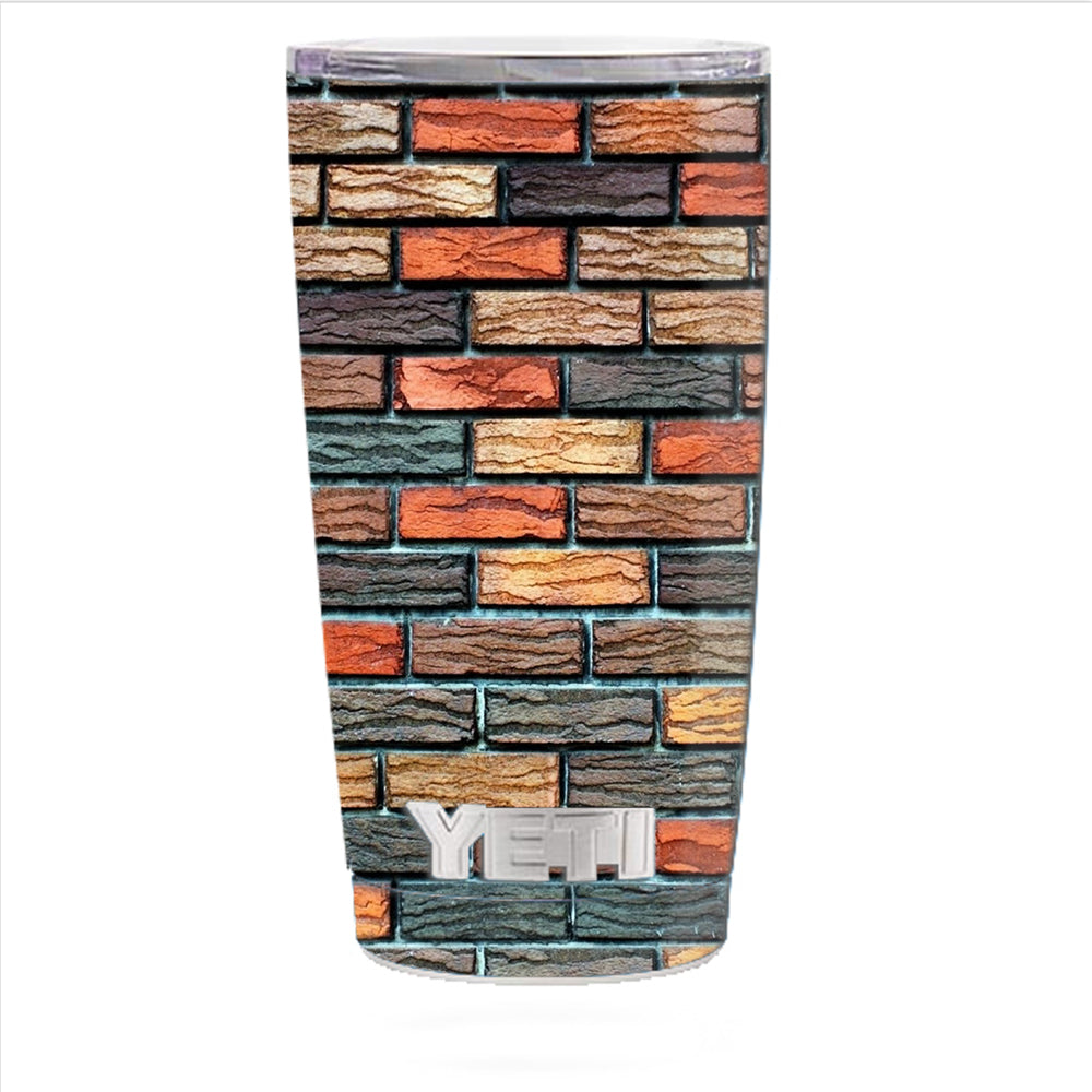 Colorful Brick Wall Design Yeti 20oz Rambler Tumbler Skin