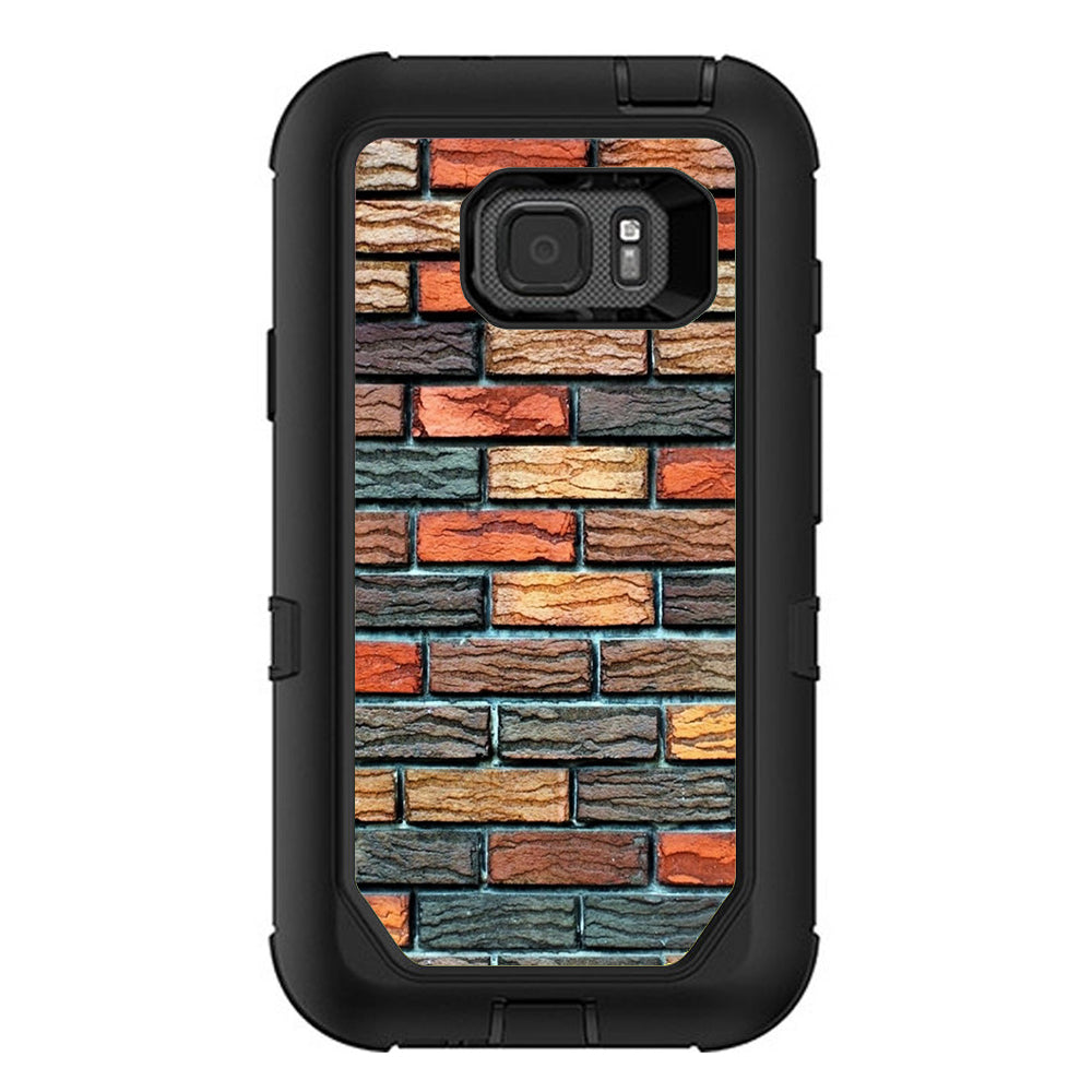  Colorful Brick Wall Design Otterbox Defender Samsung Galaxy S7 Active Skin
