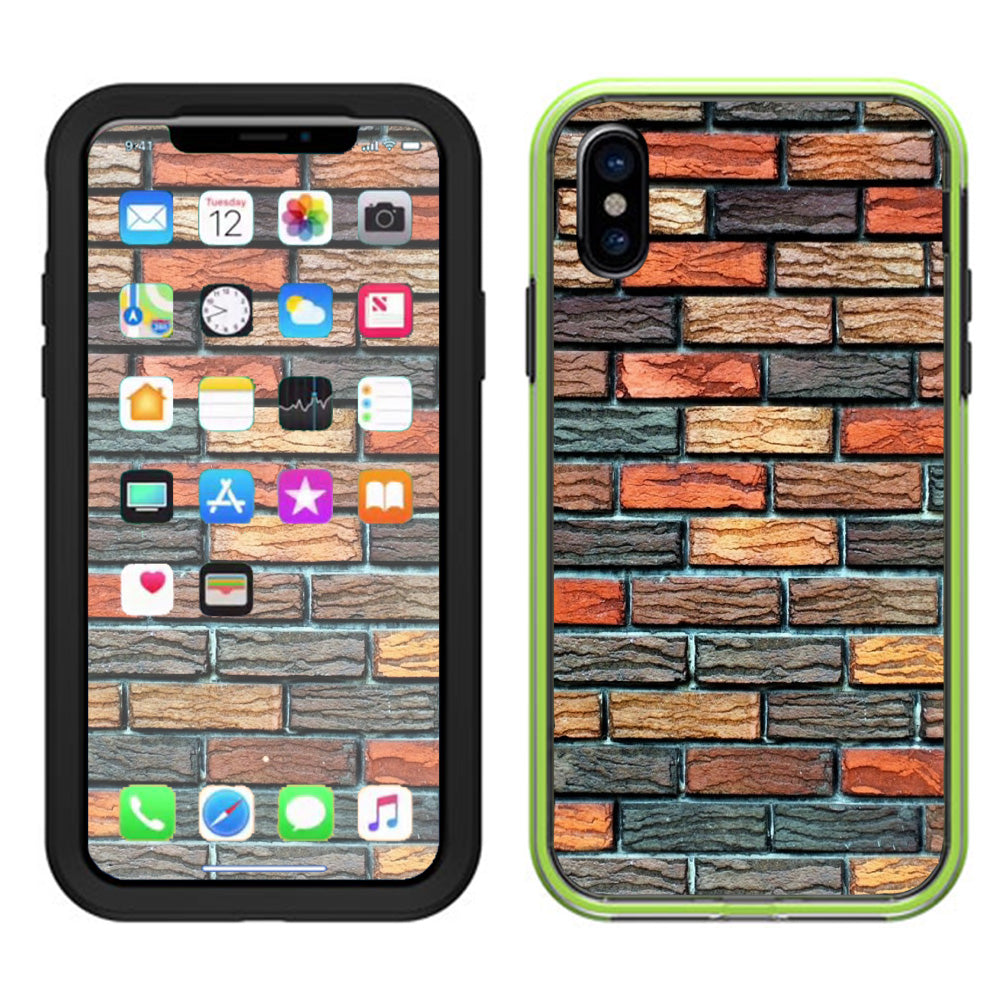  Colorful Brick Wall Design Lifeproof Slam Case iPhone X Skin