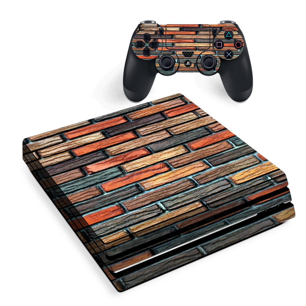 Colorful Brick Wall Design Sony PS4 Pro Skin