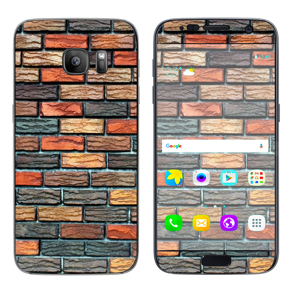  Colorful Brick Wall Design Samsung Galaxy S7 Skin