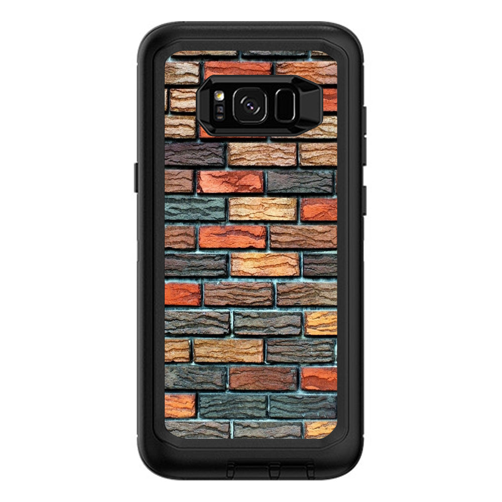  Colorful Brick Wall Design Otterbox Defender Samsung Galaxy S8 Plus Skin