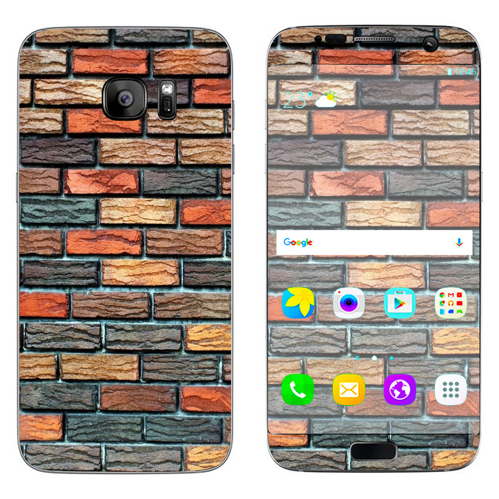  Colorful Brick Wall Design Samsung Galaxy S7 Edge Skin