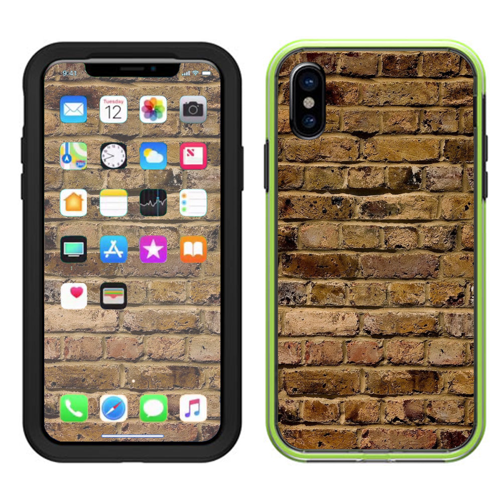  Brown Rough Brick Wall  Lifeproof Slam Case iPhone X Skin