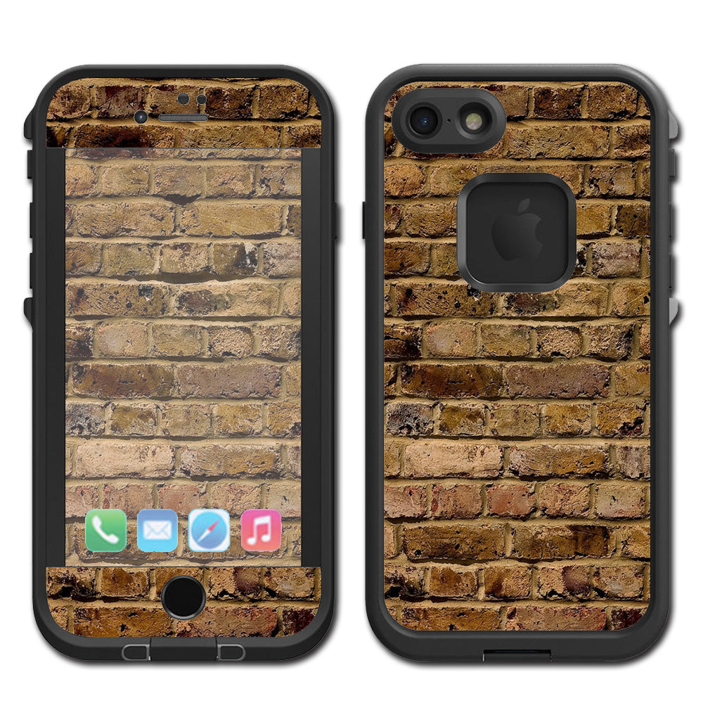  Brown Rough Brick Wall Lifeproof Fre iPhone 7 or iPhone 8 Skin