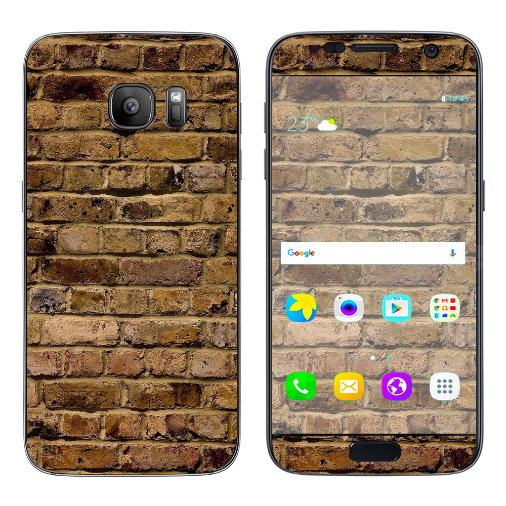  Brown Rough Brick Wall  Samsung Galaxy S7 Skin
