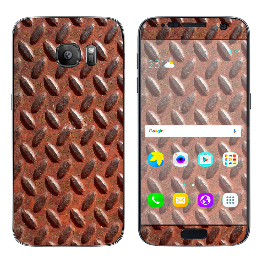  Rusted Diamond Plate Metal Panel Rust Samsung Galaxy S7 Skin